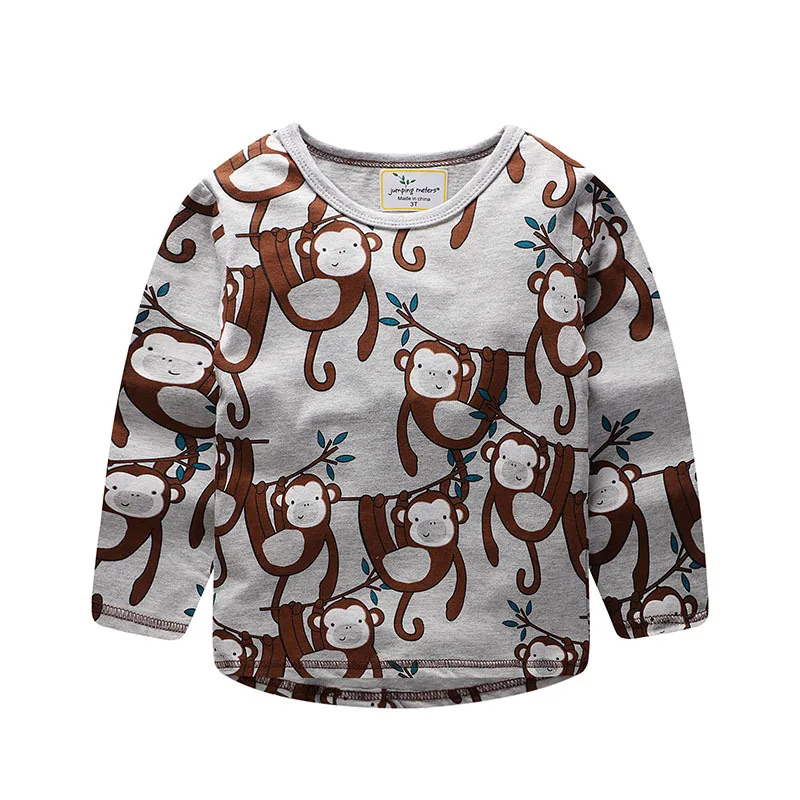 

2019 new Kids boy clothing Long sleeve T-shirt Top Monkey print top girl Boys Children cotton Tops Tees casual Baby clothes