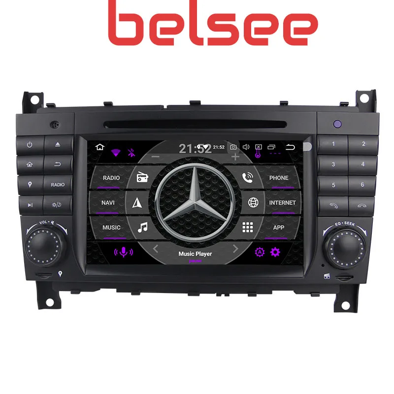 Belsee 2Din Android 8,0 Автомобильный gps dvd-плеер Автомагнитола для Mercedes Benz c-класс W203 c200 C230 C240 C320 C350 CLK W209