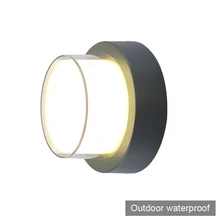 2X Европейский скандинавский стиль Кнопка Форма настенный светильник Открытый водостойкий ворота простой короткий декоративный современный настенный светильник