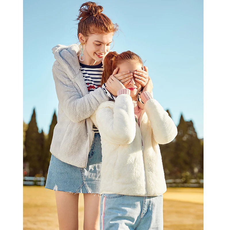 low cost  SEMIR Women Sherpa Critter Hooded Jacket Lined Women's 3D Bear Sherpa Zip Hoodie with Slant Pocket 