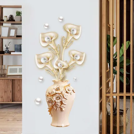 60*130 см 3D ваза обои ПВХ Наклейка на стену цветок гостиная спальня наклейки на стены клей Плакат Фреска