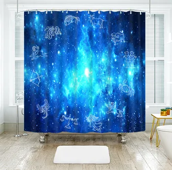 

Constellation Pattern 3D Colorful Space Shower Curtains Waterproof Thickened Bath Curtains for Bathroom Customizable