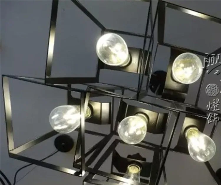 Modern Minimalist CUBE BOX FRAME Pendant Light Geometric Simple bar counter kitchen ceiling lamp light fixture (29)