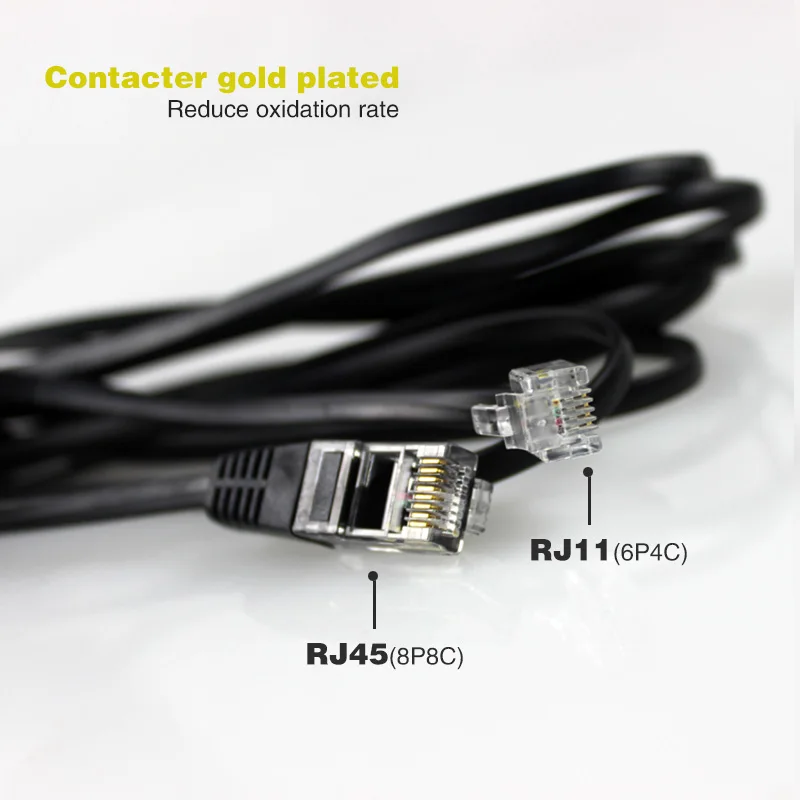 Сетевая телефонная линия RJ45 к RJ11 телефонный кабель Шнур rj11/RJ45 noir, 26AWG медь 8P8C к 6P4C телефонная Голосовая перемычка 3 м