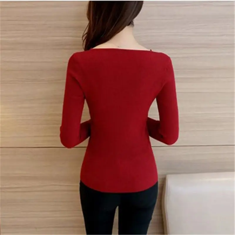 Buy New Autumn Winter Sweaters Women Hot Sale Embroidery Lace Hollow Long Sleeve Pullovers Slim Knitted Sweater Female Tops Femme