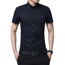 Модная Летняя мужская рубашка в Корейском стиле с коротким рукавом, рубашка с отложным воротником, деловая официальная рубашка для мужчин, брендовая одежда