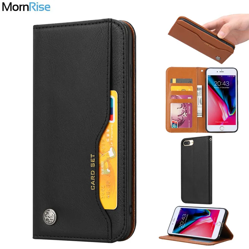

For iphone 8 8 Plus Case Wallet Suede Leather Card Stand Magnetic Folio For iphone X XR XS MAX Case Luxury Retro Flip Cover
