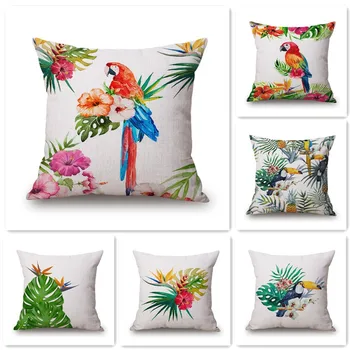 

Maiyubo 2017 Brand New Linen Pillow Cover Colorful Tree and Birds Scenery Cushion Cover Home Decorative Cheap Sofa Pillow PC070