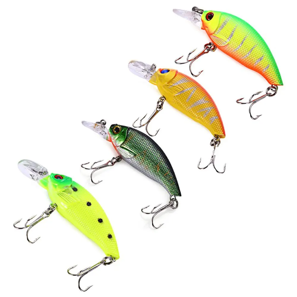 Hot Sale Hard Plastic 4pcs 7.5CM Fishing Lures Swim Baits 8.3g Crank