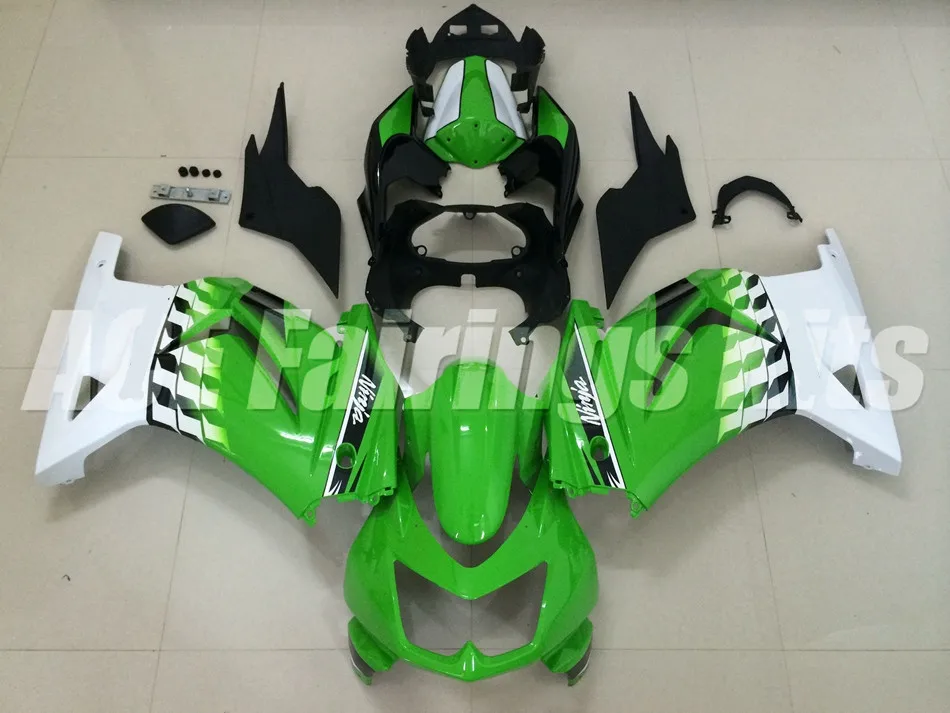 

New Injection mold ABS Fairing kit for Kawasaki ninja250 2008-2014 EX250 250 2008 09 10 11 12 13 14 fairings custom green white