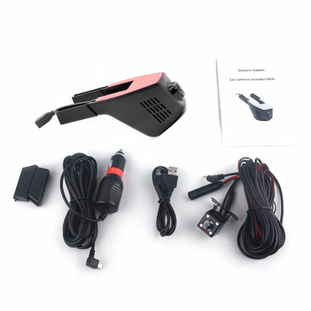 

FHD 1080P Wifi Car DVR Dash Cam Video Recorder Dual Lens 170-degree Wide Angle Camera Built-in G-Sensor