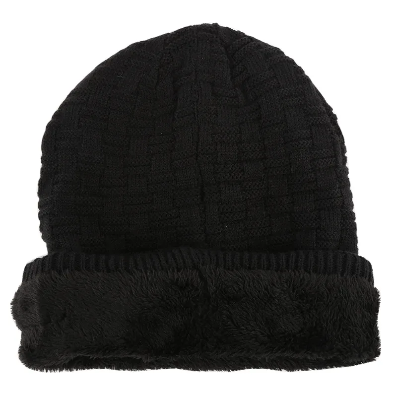Беспроводная Bluetooth V4.2 вязаная бархатная зимняя теплая шапка для бега, гарнитура, наушники, музыкальные повязки на голову, Спортивная умная шапка - Цвет: small grid Black