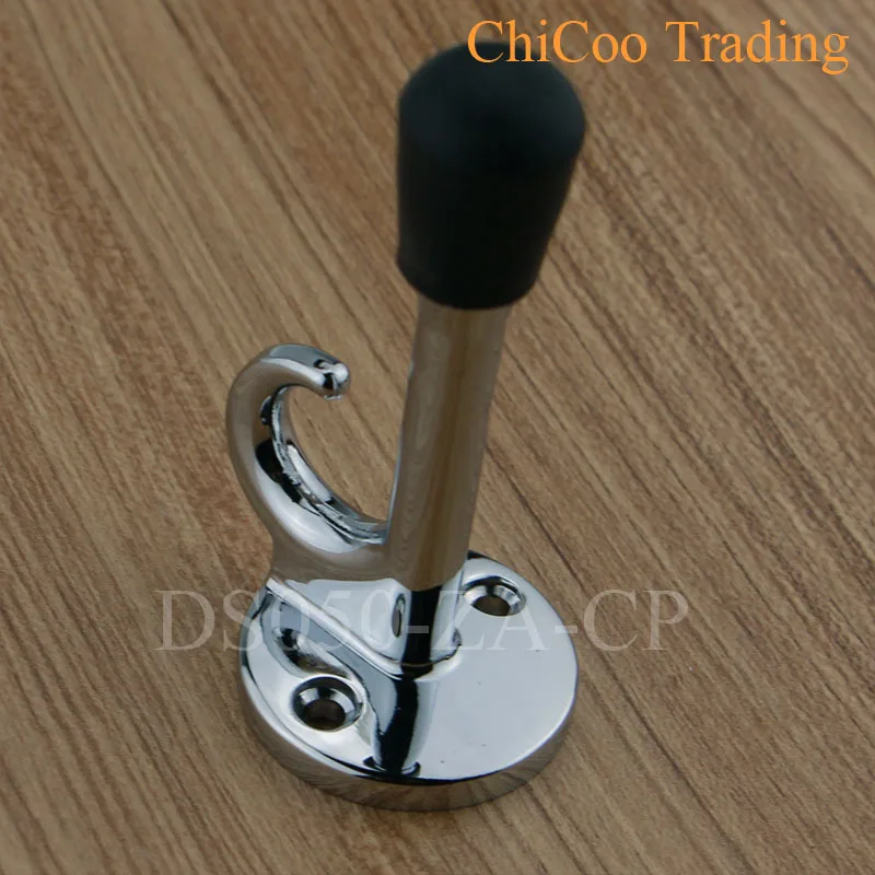 Wholesale White chrome doorstops with hook, Zinc alloy door stopper