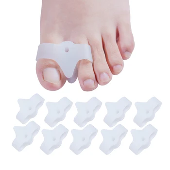 

1pair 2 Hole Feet Foot Care Gel Toe Straighteners Separator Hallux Valgus Bunion Corrector Pain Relief Foot Massager C1396