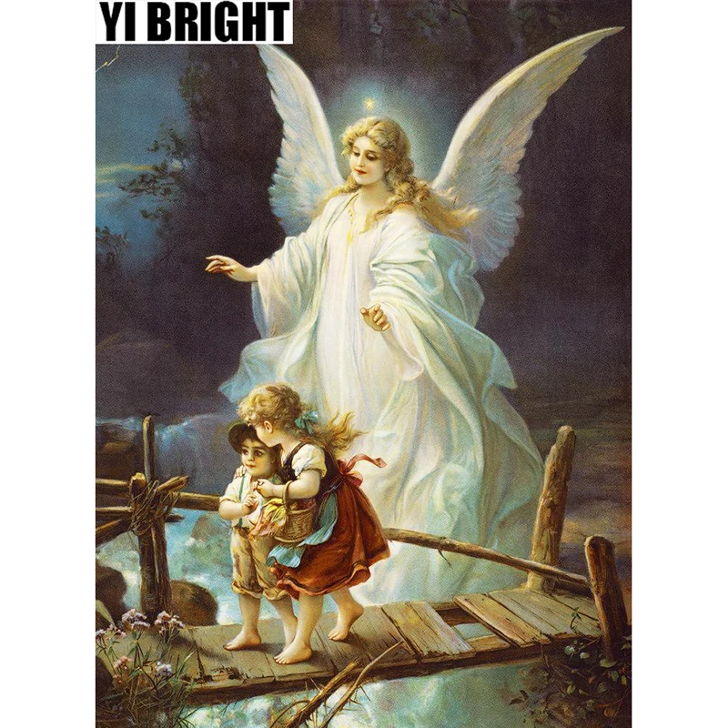 

5D DIY Religion "Guardian Angel&Girl" Painting,Diamond Embroidery,Full Square&Round Mosaic Gift,Diamond Painting Cross Stitch GT
