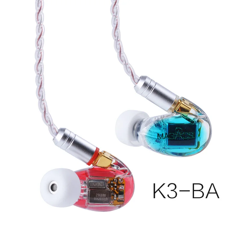 

New Magaosi K3-BA 3 Balanced Armature Drivers In-Ear Earphones HI-FI DJ Earphones Earbuds Earplug With MMCX Detachable Cable