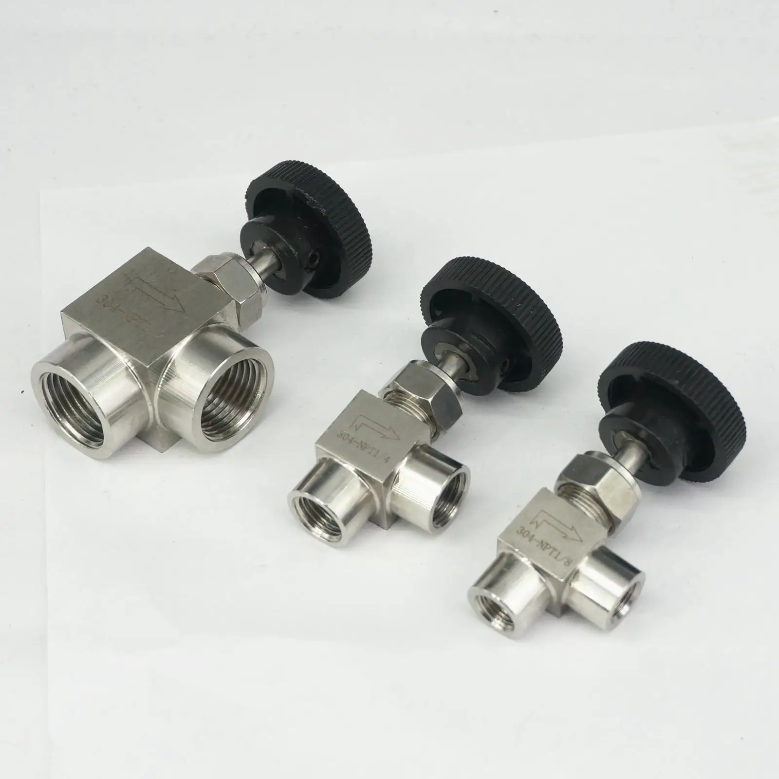 

1/8" 1/4" 1/2" NPT Female Elbow Needle Valve 304 Stainless Steel Flow Control