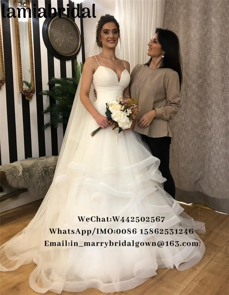 

Vestido De Novia 2019 Modest Plus Size Boho Beach Wedding Dresses A Line Cascading Ruffles Bohemia Country Greek Bridal Gowns