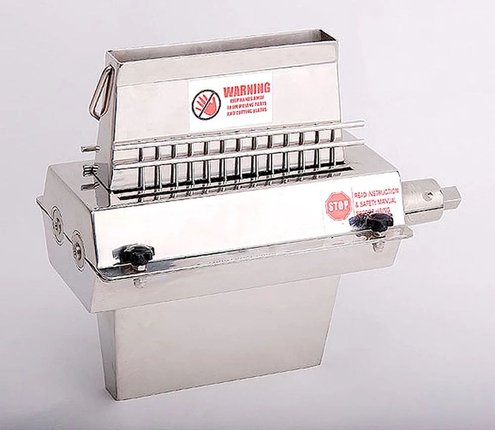 Stainless Steel Heavy Duty Manual Meat Tenderizer For Pork Steak With Support Frame 11*2 15*2 27*2 Knifes 5" Wide MTS5