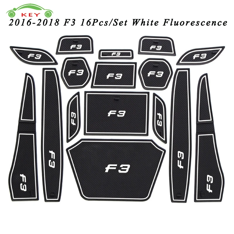 16pcs Set Car Inner Door Mat Gate Slot Pad Cup Mat Holder For 2018