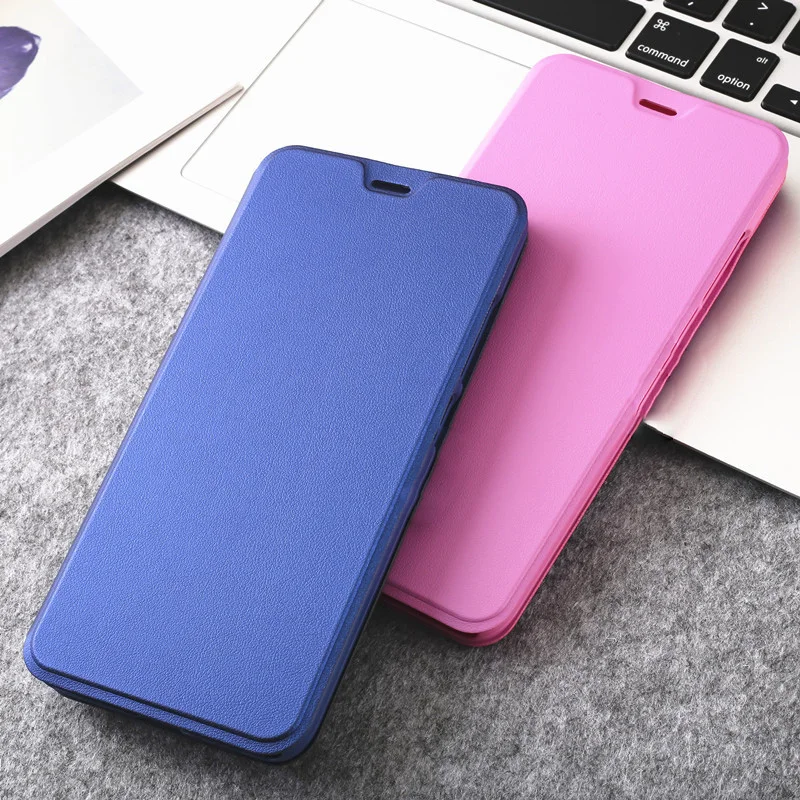 Чехол с откидной крышкой для Xiaomi Redmi 7 кожаный пластиковый защитный чехол