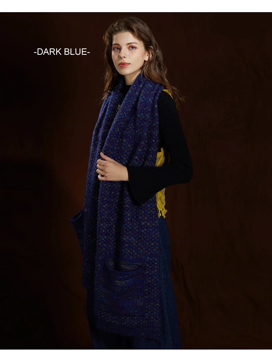 Fashion Cashmere Scarves Winter Wool Knitting Scarf Warm Women Shawls And Wraps Autumn Scarf Large Shawl Size200cm45cm (19)
