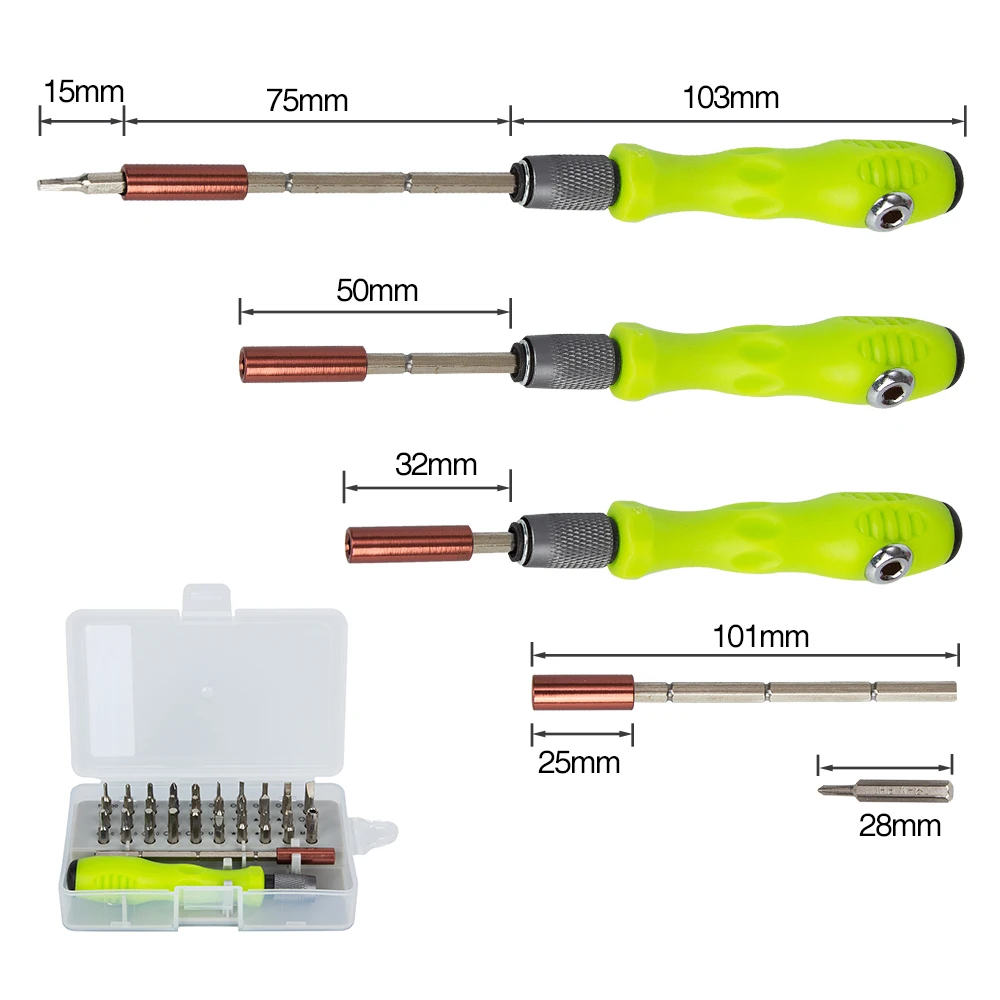 32 in 1 Mini Screwdriver Bit Set Precision Hand Drill Bit