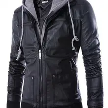 Новинка, Весенняя модная мужская мотоциклетная куртка из искусственной кожи, Женская куртка на молнии, горячая Распродажа, черная Весенняя Осенняя короткая верхняя одежда, куртка с капюшоном