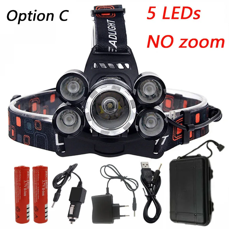 Litwod Z35 Headlight 15000 Lm headlamp CREE XML T6 LED Head Lamp Flashlight Torch head light with 18650 battery 4 mode Lanterna - Испускаемый цвет: Option C