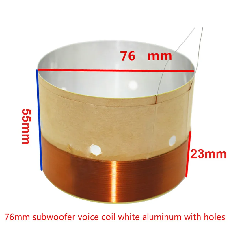 76mm subwoofer voice coil white aluminum with holes