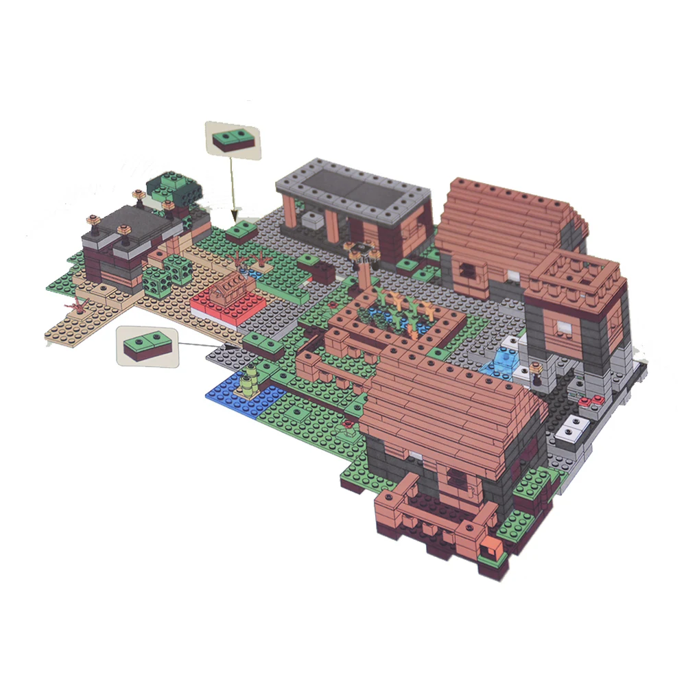 

My World Series Village Model Building Blocks diy Bricks Model Toys for Children Gift Compatible 21128