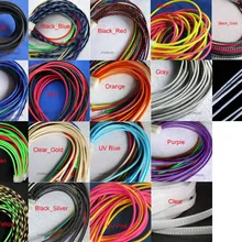 2 м 3 мм в ширину 1/" плотная плетеная ПЭТ расширяемая оплетка Кабель Оболочка черный/красный/оранжевый/желтый/зеленый/синий/серый/белый/прозрачный