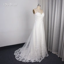 ТРАПЕЦИЕВИДНОЕ свадебное платье в классическом стиле кружевная Апликация без бретелек сзади на пуговицах