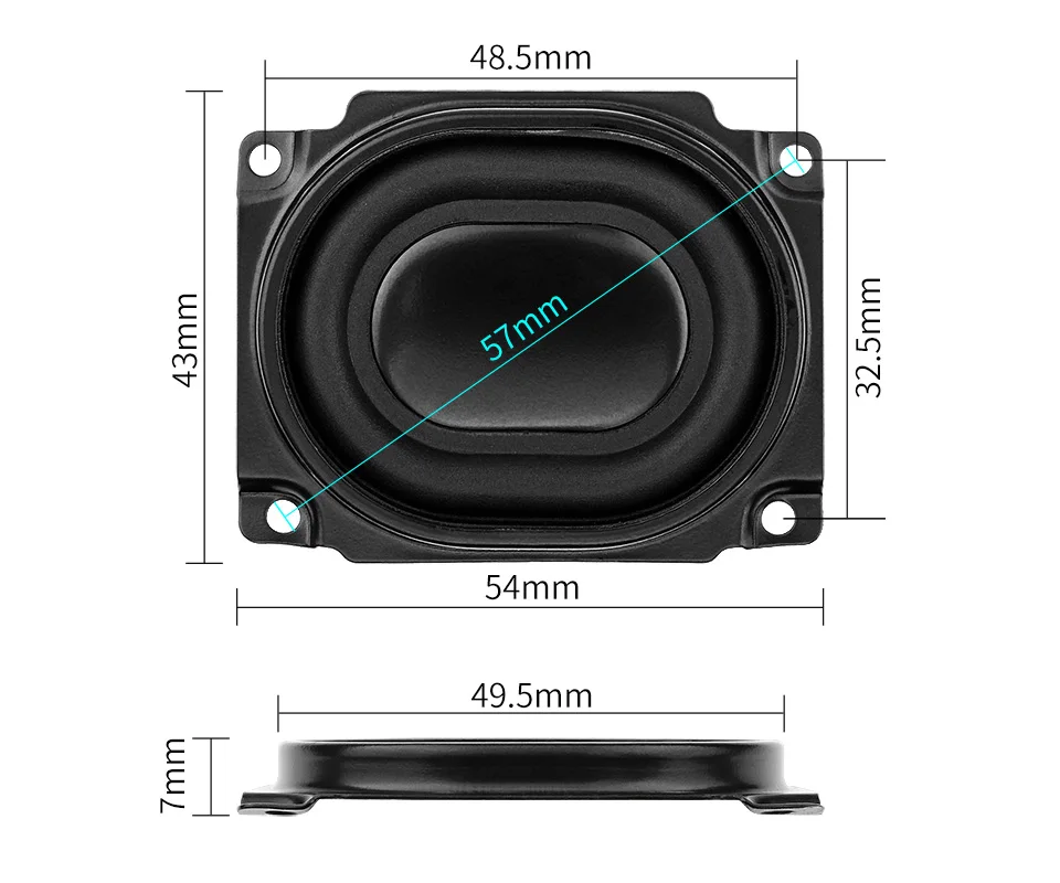 1pcs 57mm Bass Radiator Passive speaker Vibration plate
