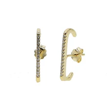 Стерлингового серебра 925 cz буквенные формы серьги для женщин девочек Нежный cz серьга в виде стержня высокого качества