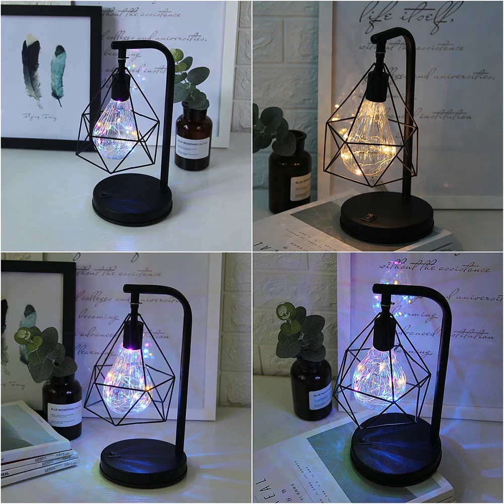 Decorative Iron Cage Desk Lamp