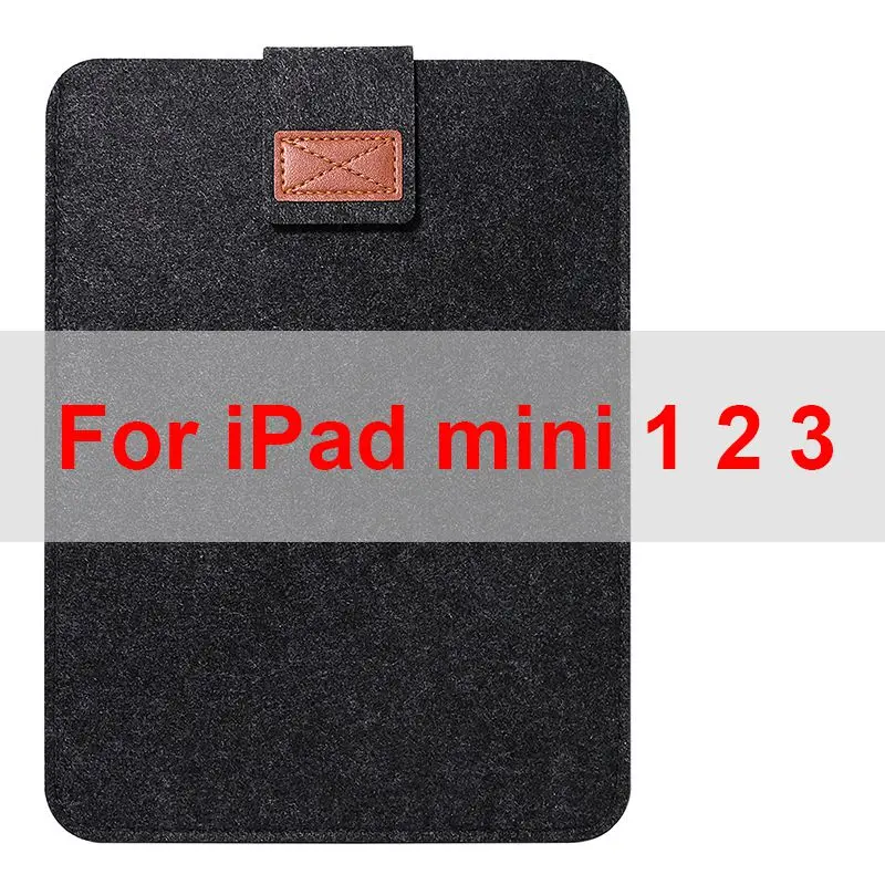 Фетровый чехол для iPad 7th 10,2 Mini 5/4 Air 3 2 Pro 12,9 11 10,5 9,7, легкий защитный чехол для переноски - Цвет: for iPad mini 123