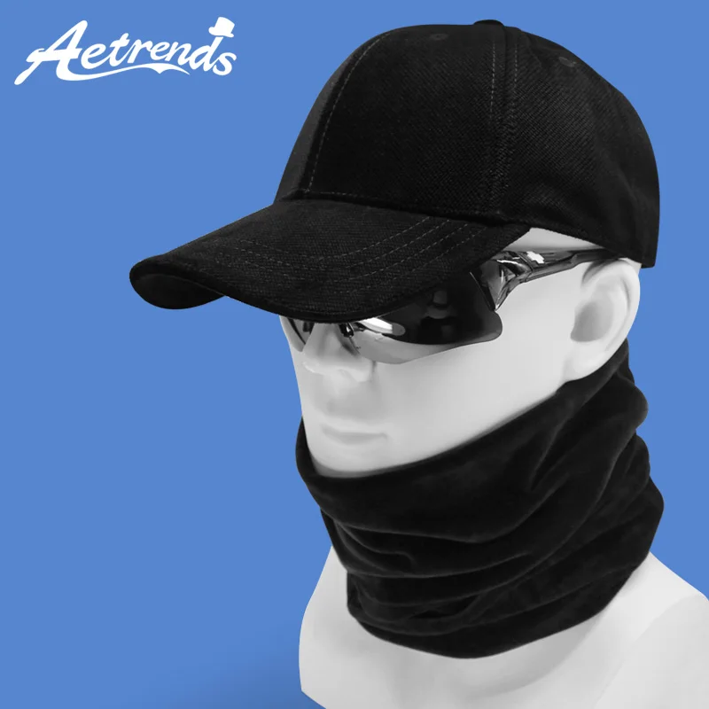 [AETRENDS] зимняя бейсбольная кепка s для мужчин, комбинированная с утеплителем шеи, бархатные шапки, уличная спортивная бейсболка, Мужская кепка для гольфа, Z-6603