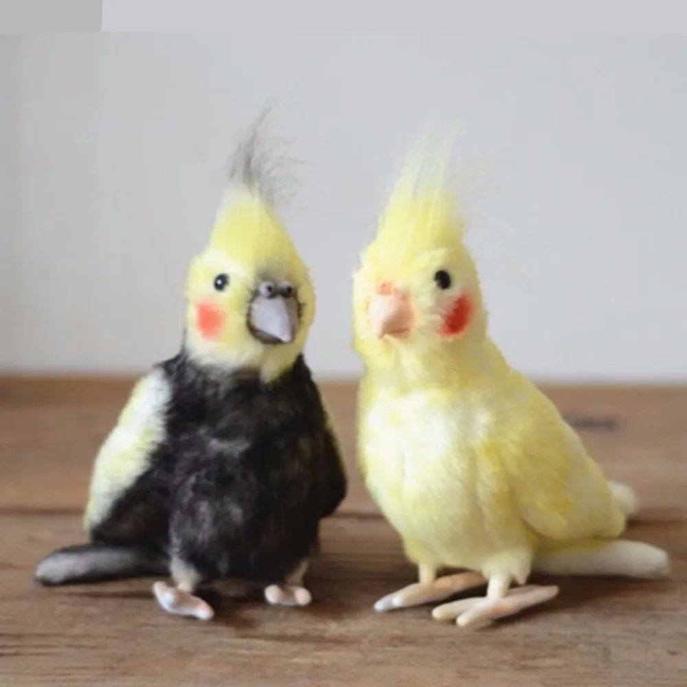 Simulation Cockatiel Parrot Stuff Animal Plush Toy Doll Kids Birthday Gift