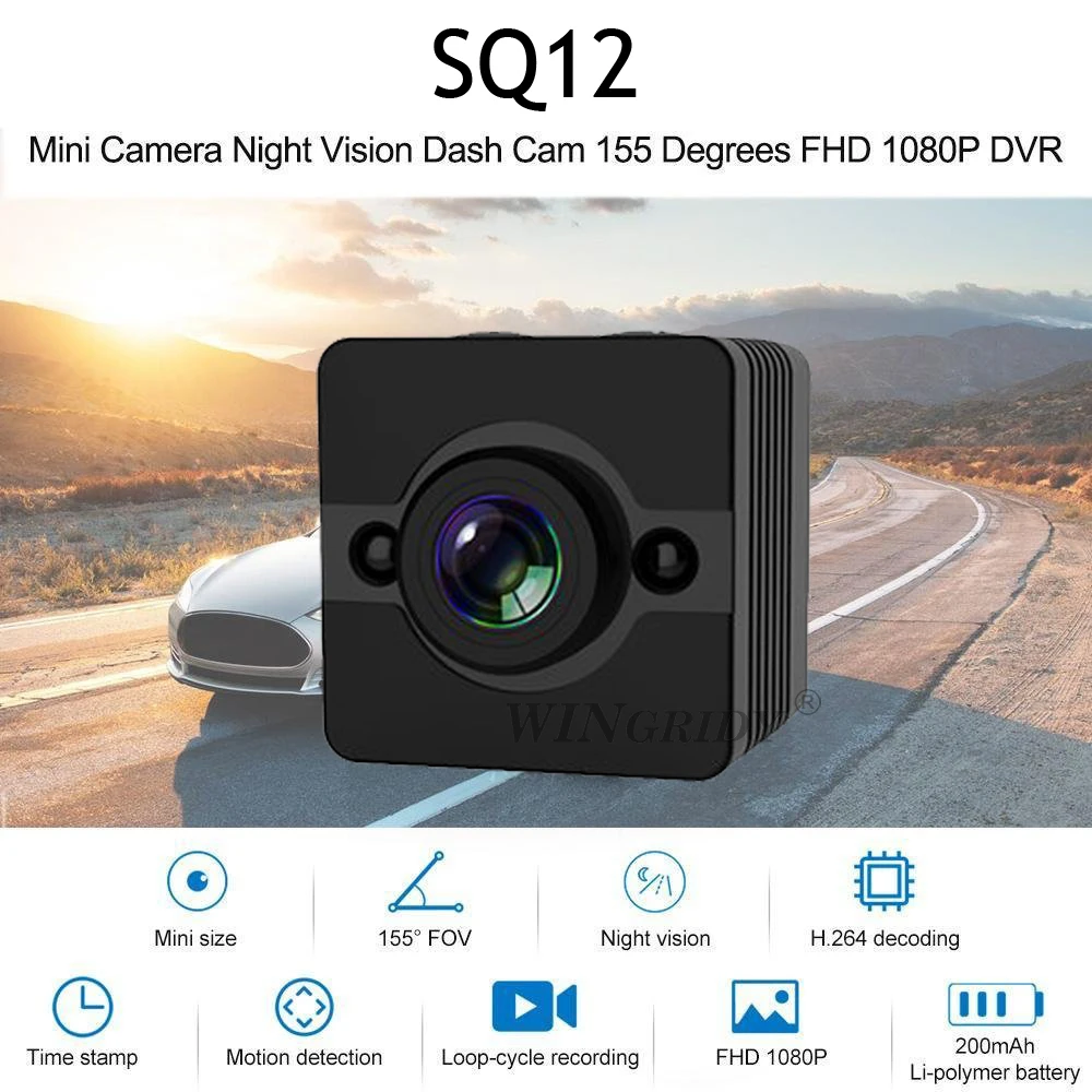 

100% Original SQ12 HD 1080P Wide Angle Sensor Night Vision MINI Camcorder DVR Video Cam Sport DV Small Camera PK SQ11 SQ13 SQ23