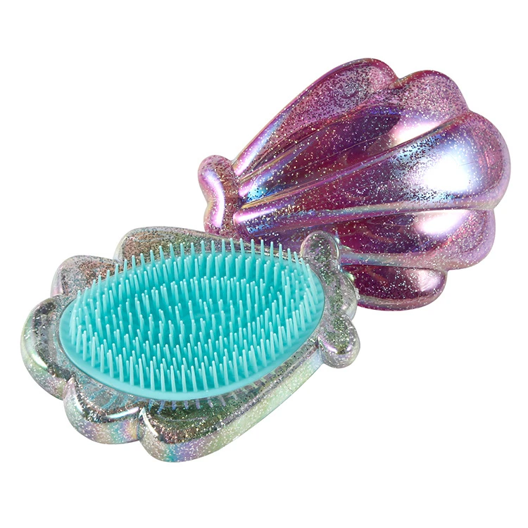 

1PC Glitter Shell Comb Multi-color Optional Gift Comb anti-knotted Portable Comb Spot G0322