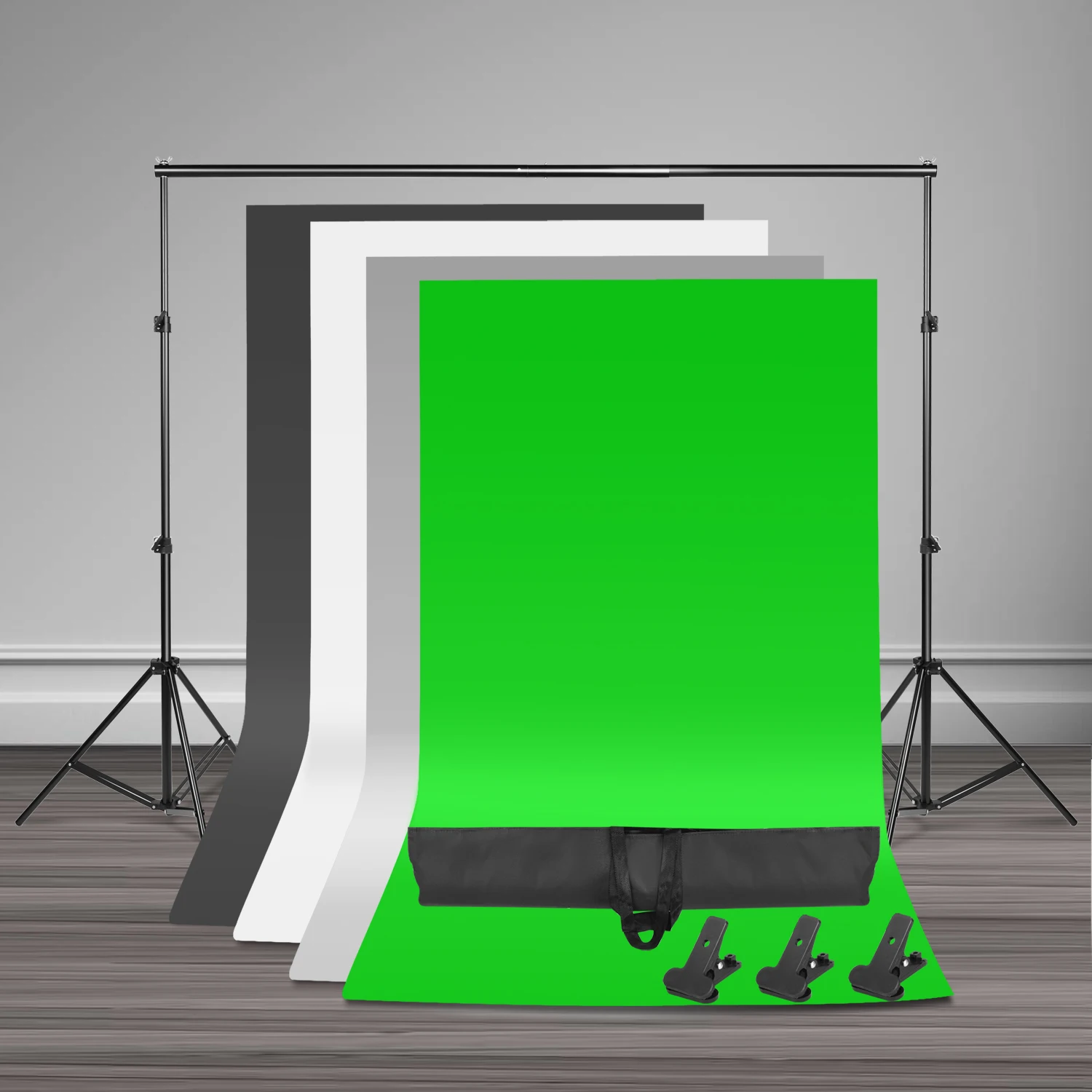  ZUOCHEN Photo Studio LED Softbox Umbrella Lighting Kit Background Support Stand Backdrop