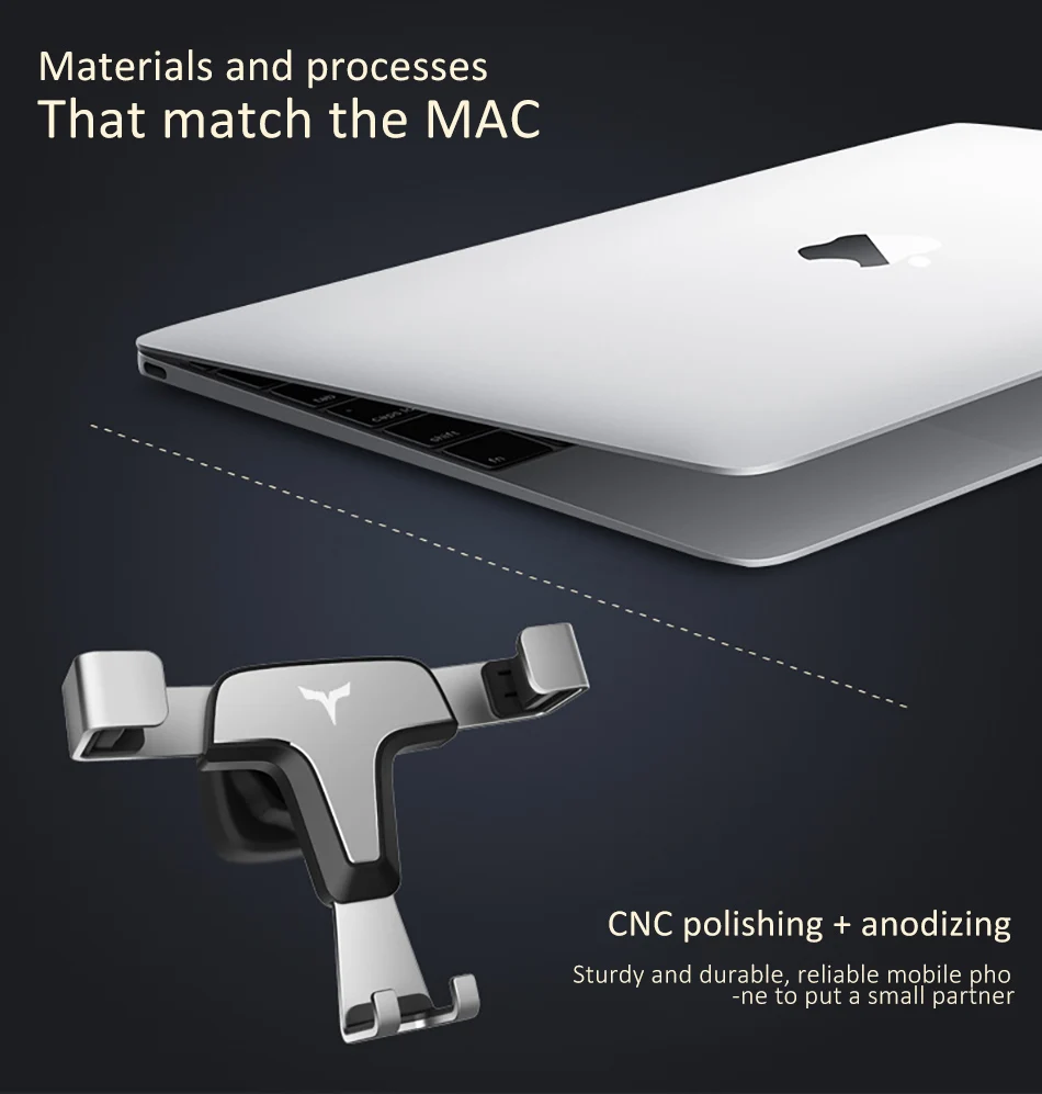 Aluminum Gravity Car Phone Holder Stand Air Vent 360 Degree Rotation For Huawei P20 iphone X 8 GPS Mobile Phone Support Bracket (5)