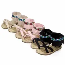 Новинка; в римском стиле; женские сандалии летние для маленьких мальчиков и девочек из искусственной кожи; сандалии с жесткой подошвой ходунков, детская обувь, на возраст от 0 до 18 месяцев