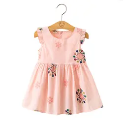 2019 весенне-летние детские платья, детское платье без рукавов для девочек, платья с цветочным рисунком для маленьких девочек на день