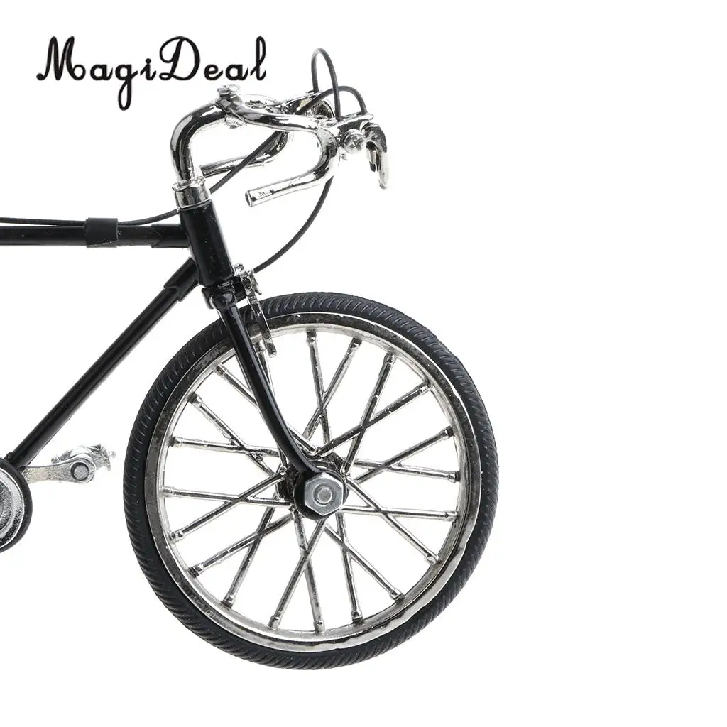 1:16 Scale Alloy Diecast Model Mini Bicycle Toy Black Color Road Simulation Bike Children Boys Gift Home Office Decoration