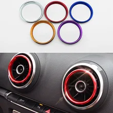 4 pcs aluminum alloy air outlet plug, Instruments, Air outlet cover sticker decoration ring suitable For AUDI A3 S3 2013-2017/Q2