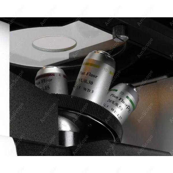 Контрастный инвертированный флуоресцентный микроскоп AmScope 40 1000x фазный