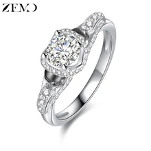 

ZEMO Cubic Zirconia Ring Women Fashion Silver Color Rings Ring with Big Stone Luxury Love Rings for Girlfriend Engagement Rings