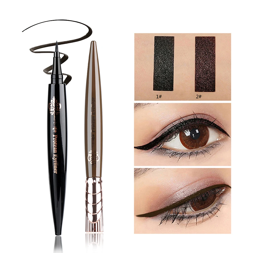 1 Pcs Waterproof Black Liquid Eyeliner Pen Dark brown Long Lasting